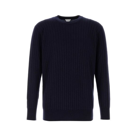 Bottega Veneta Men Dark Blue Wool Sweater